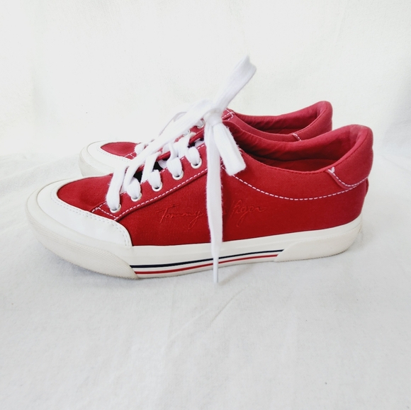Tommy Hilfiger Sneakers Ethan Lace-Up, Red Signature, Size 9 - Picture 5 of 11